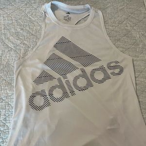 Adidas white workout tank